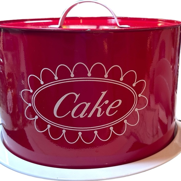 Bakery Red & White Metal Cake Saver with Dome - Picture 7 of 10
